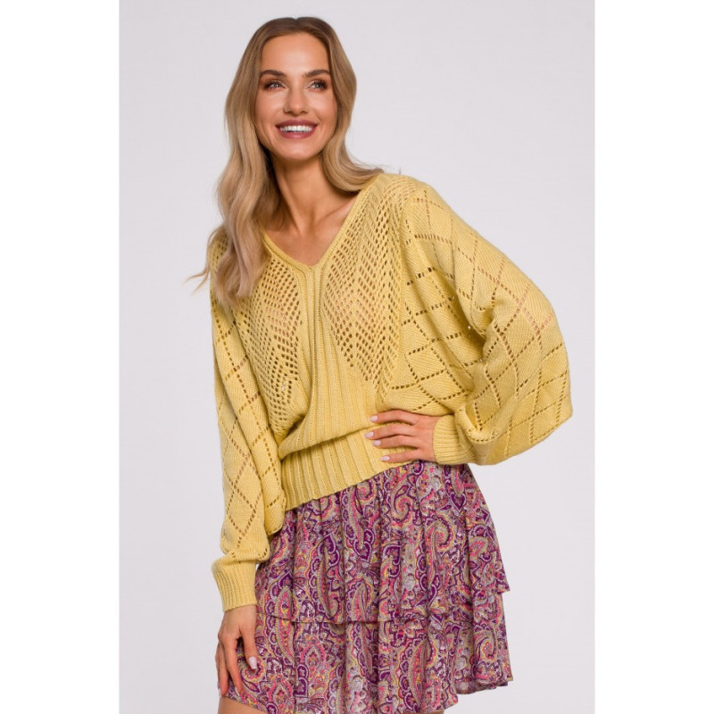 M595 Sweater with Bat Sleeves - Yellow