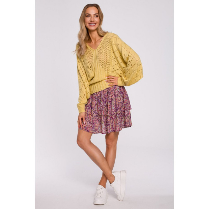 M595 Sweater with Bat Sleeves - Yellow