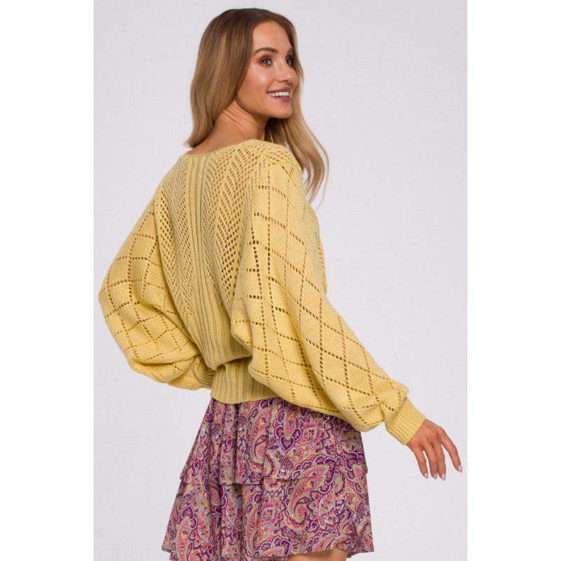 M595 Sweater with Bat Sleeves - Yellow