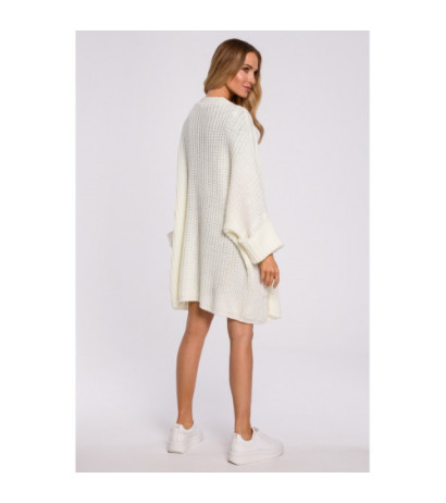 M597 Cardigan with Rolled Sleeves - ecru