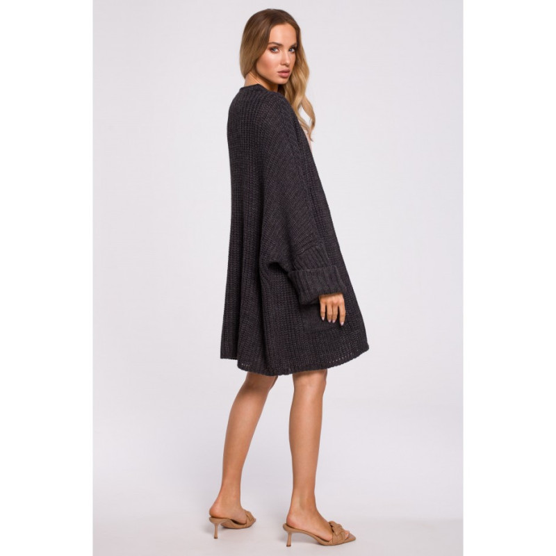 M597 Cardigan with Rolled Sleeves - graphite