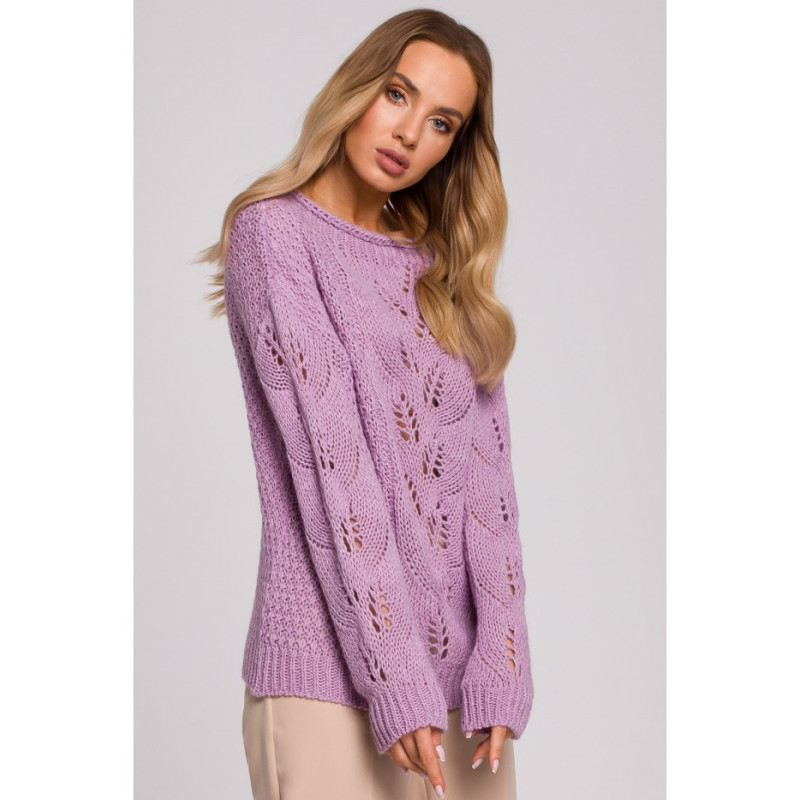 M600 Sweater With Openwork Pattern - lilac