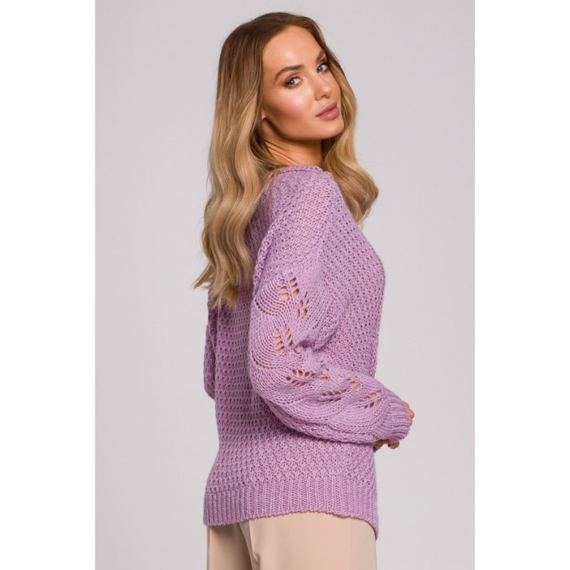 M600 Sweater With Openwork Pattern - lilac