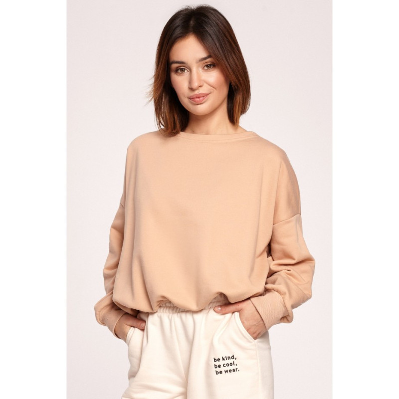 B185 Sweatshirt with back neckline - beige