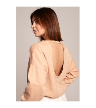 B185 Sweatshirt with back neckline - beige