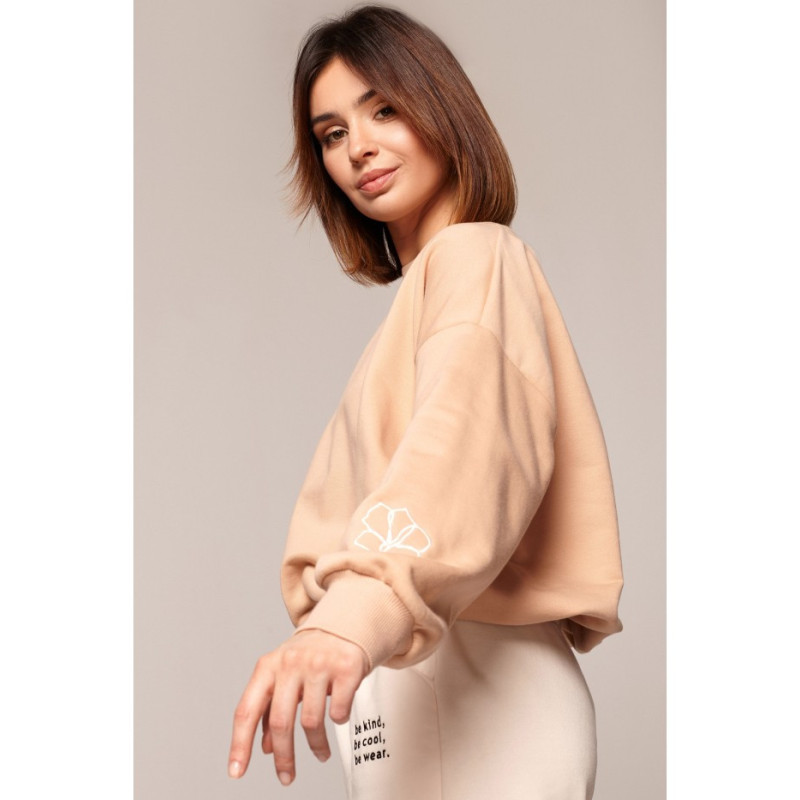 B185 Sweatshirt with back neckline - beige