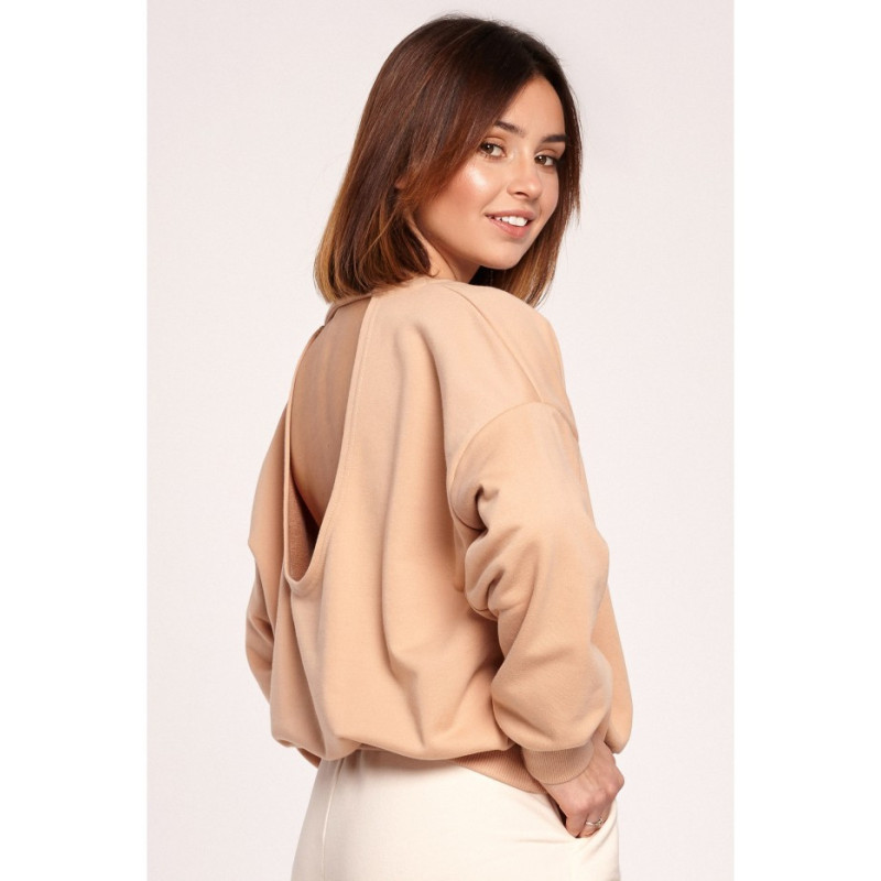 B185 Sweatshirt with back neckline - beige