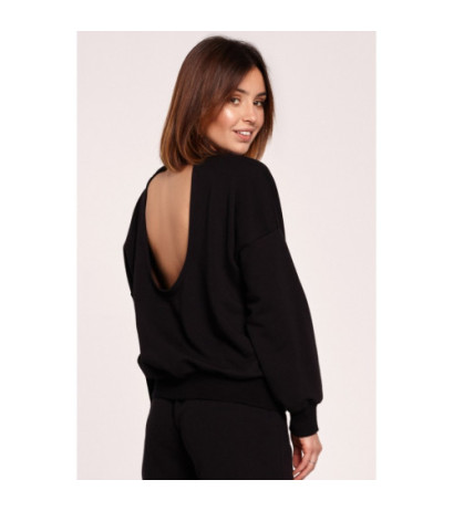 B185 Sweatshirt with back neckline - black