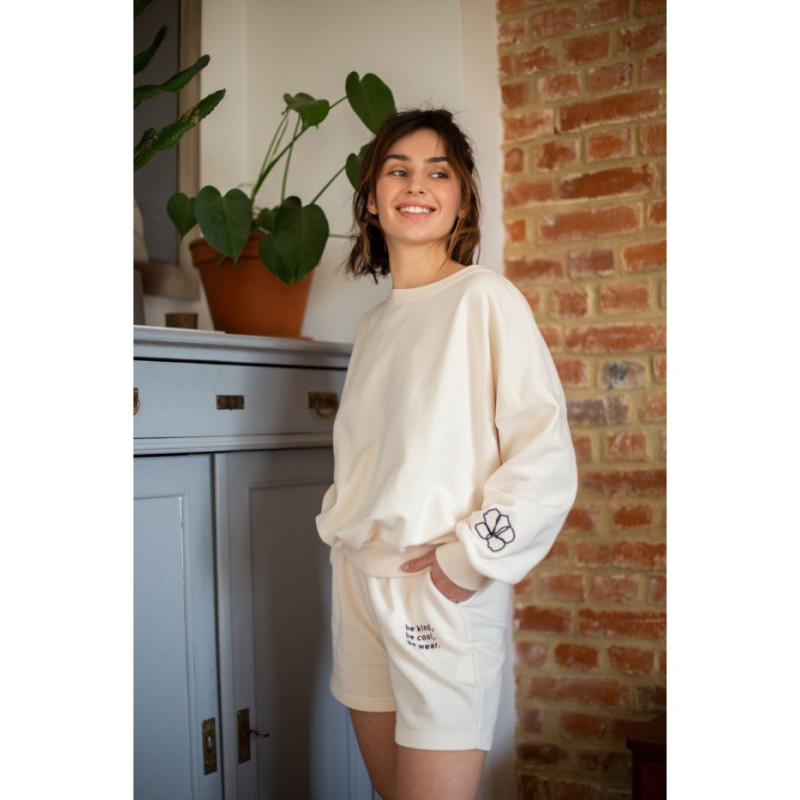 B185 Sweatshirt with back neckline - vanilla