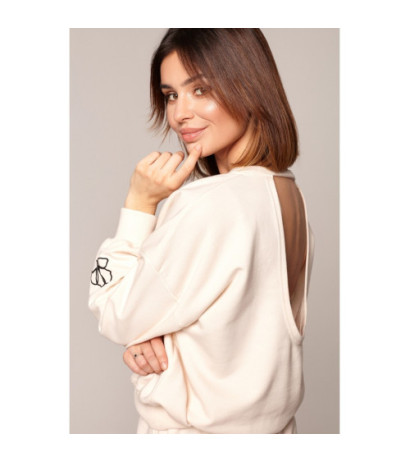 B185 Sweatshirt with back neckline - vanilla