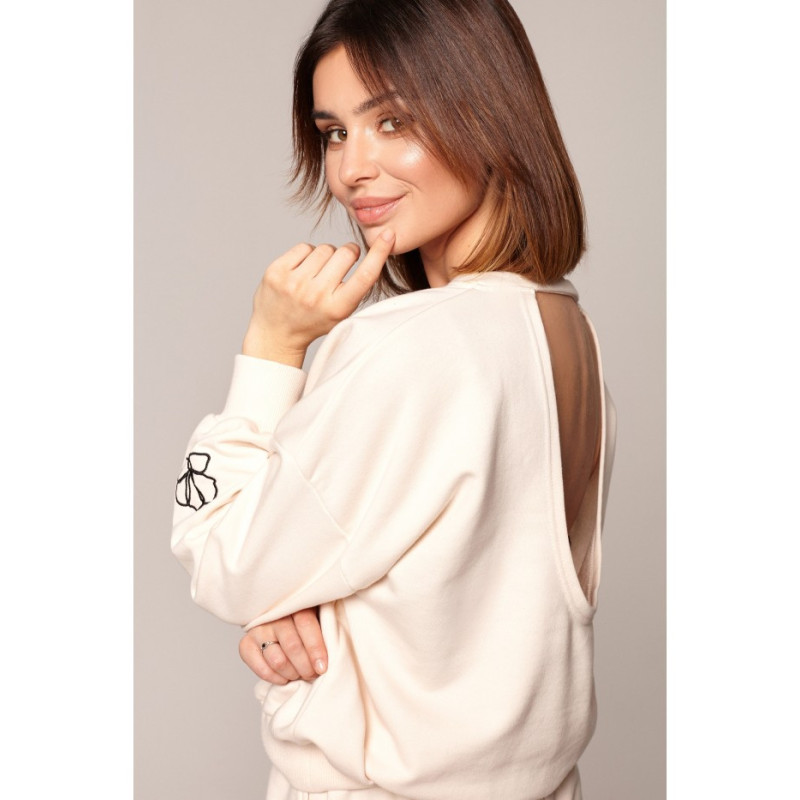 B185 Sweatshirt with back neckline - vanilla