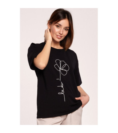 B187 Printed T-shirt - black