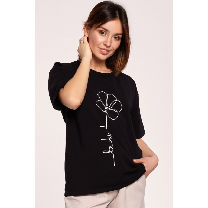 B187 Printed T-shirt - black