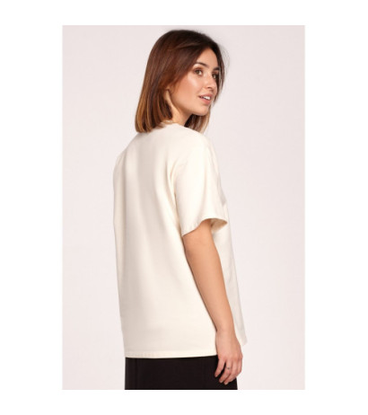 B187 Printed T-shirt - cream