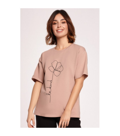 B187 Printed T-shirt - mocha