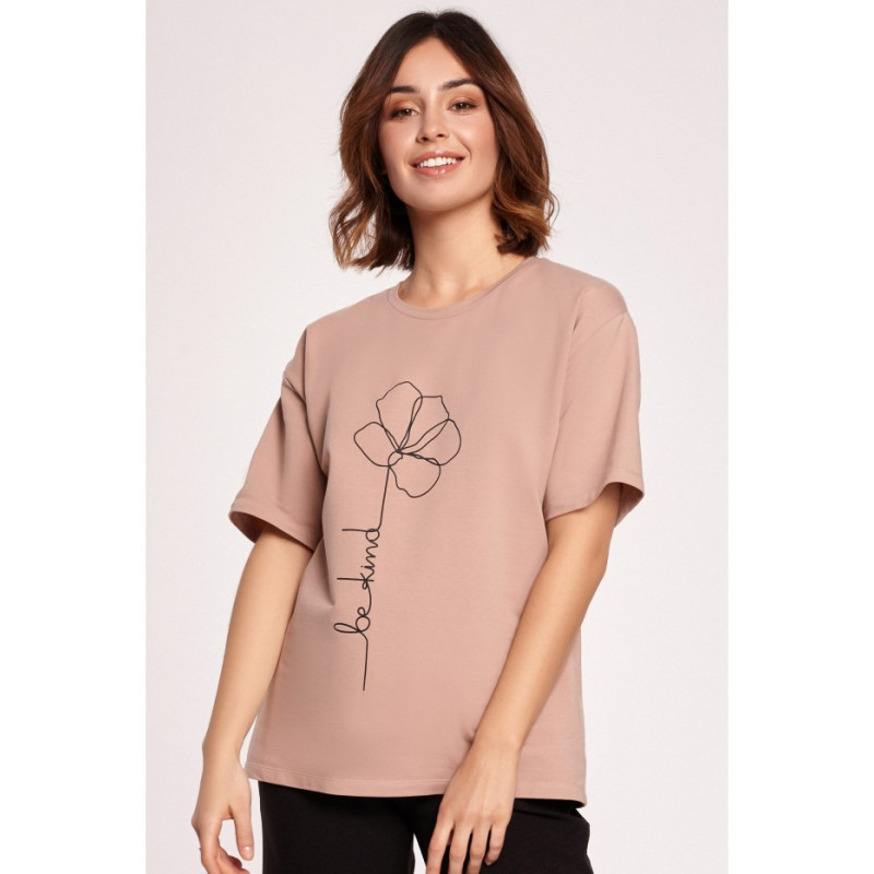 B187 Printed T-shirt - mocha