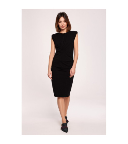 B193 Dress with pleats - black