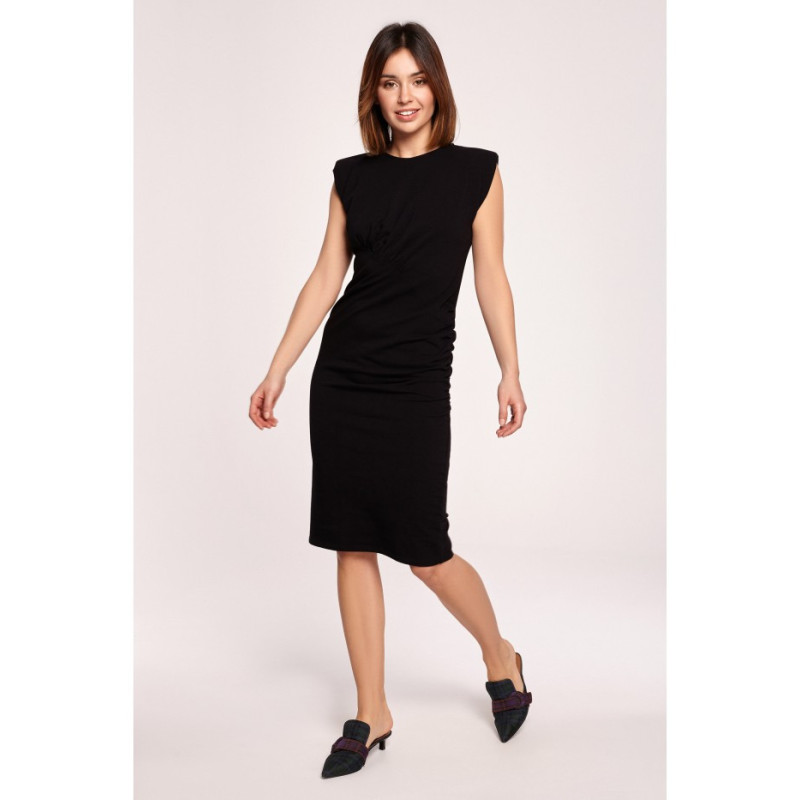 B193 Dress with pleats - black