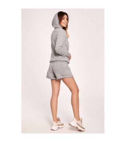 BK064 Sweater with hood and kangaroo pocket - gray