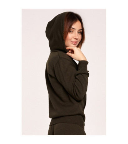 BK064 Sweater with hood and kangaroo pocket - khaki