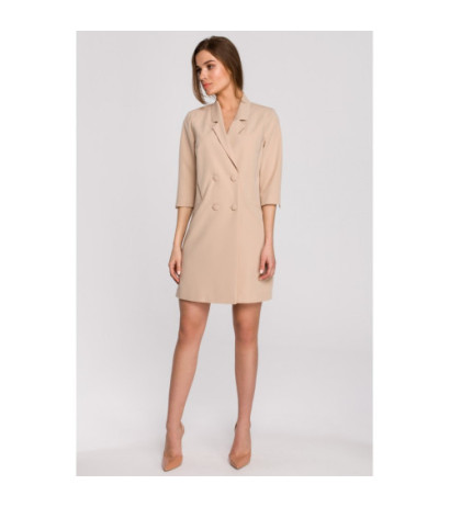 S254 Jacket dress with belt - beige