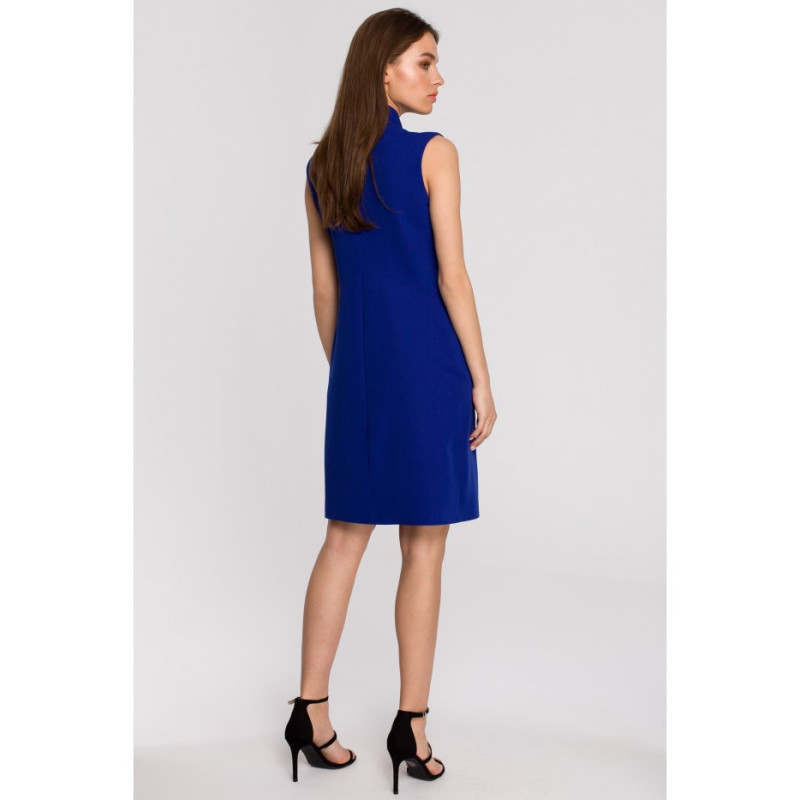 S258 Sleeveless jacket dress - cornflower blue