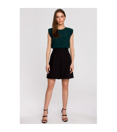 S260 Sleeveless blouse with shoulder pads - green