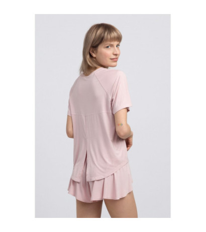 LA044 Viscose sleep blouse with slit - pink