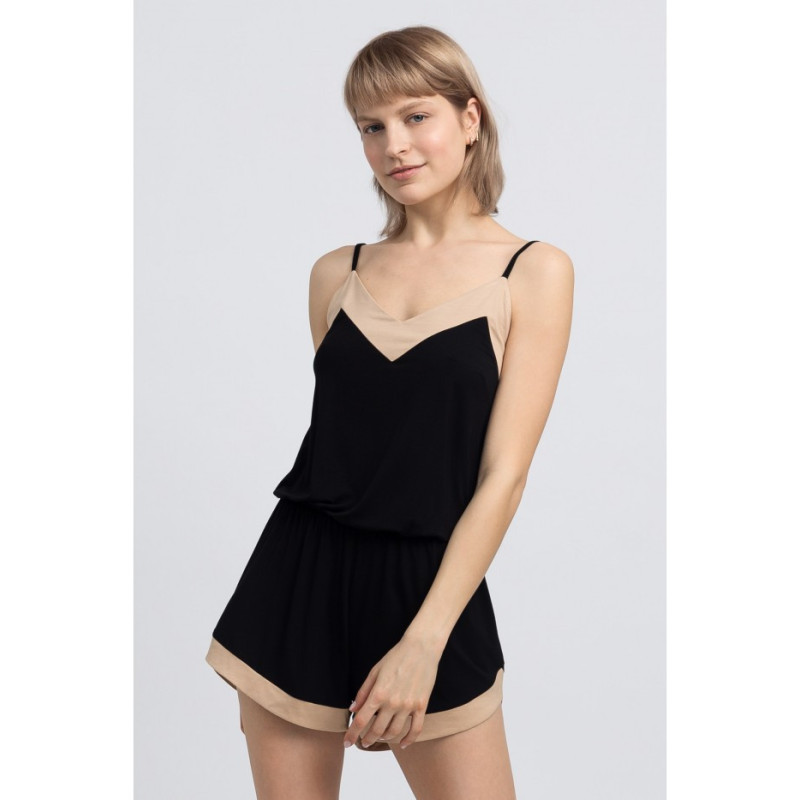 LA046 Viscose romper suit - black