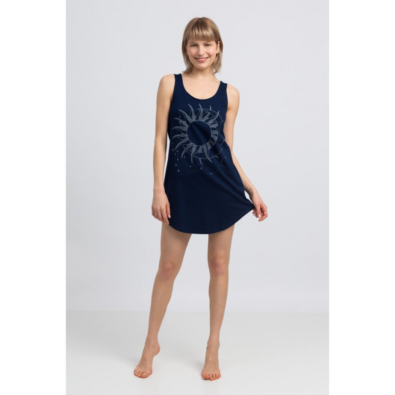 LA050 Cotton nightgown - navy blue