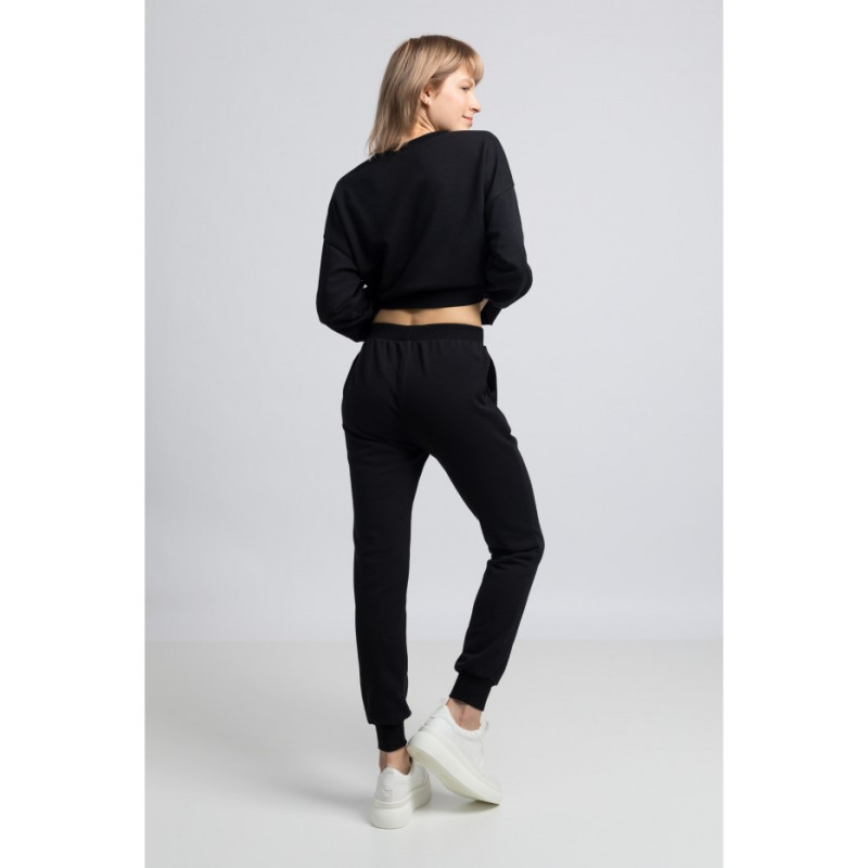 LA055 Joggers pants with drawstring - black