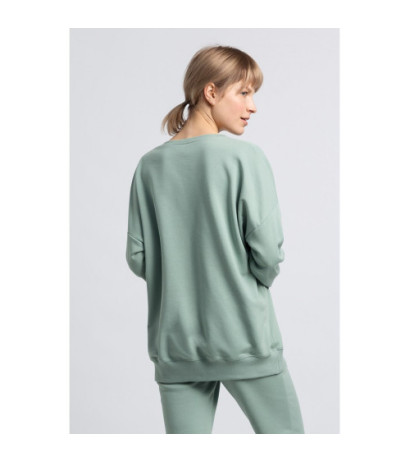 LA057 Sweatshirt with wolf - mint