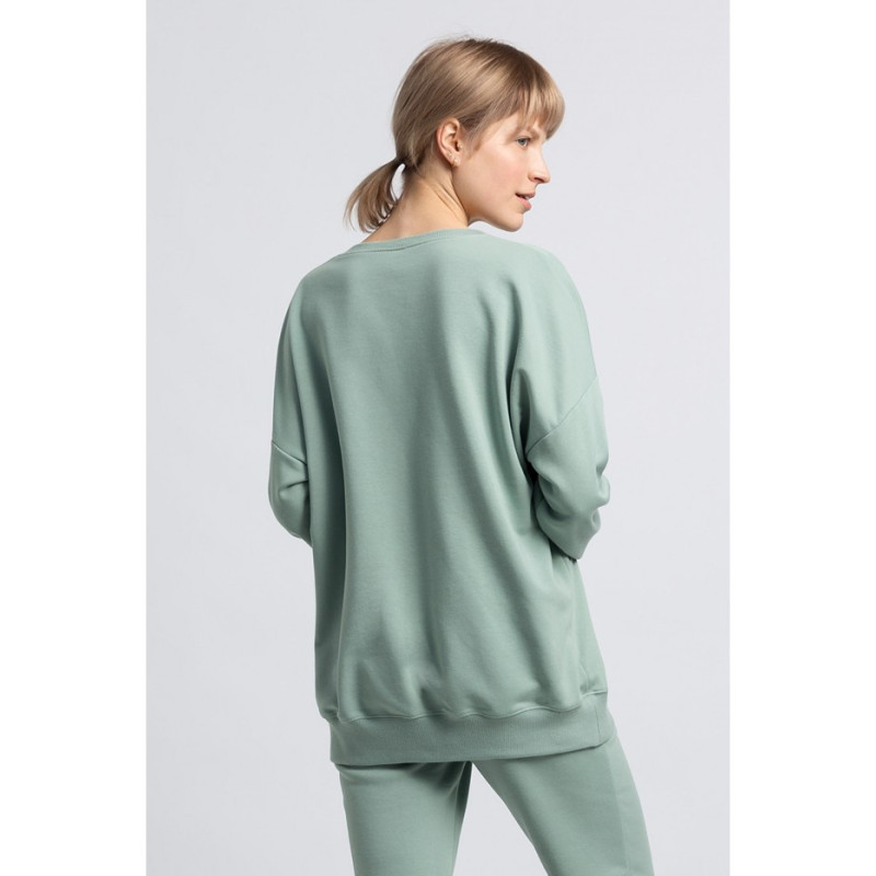 LA057 Sweatshirt with wolf - mint