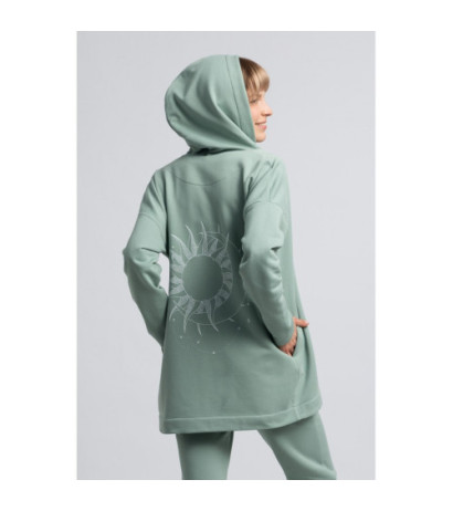 LA058 Unbuttoned hooded sweatshirt - mint