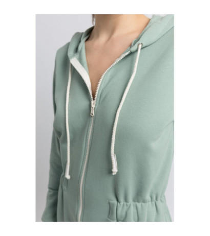 LA059 Jumpsuit with hood and zipper - mint