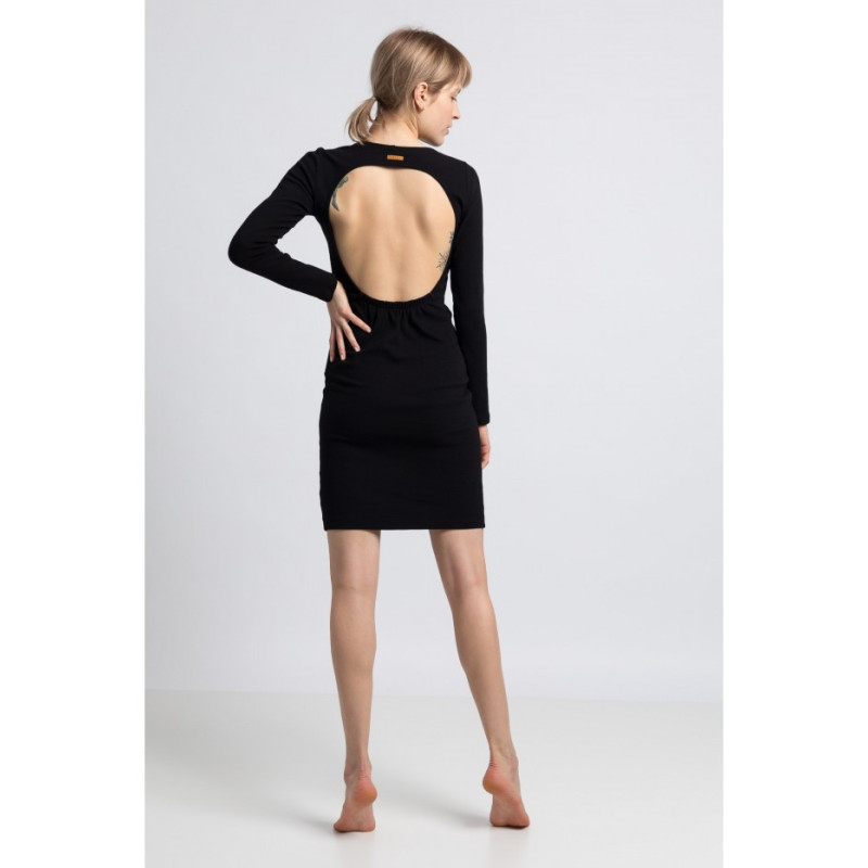 LA060 Dress with cutout on back - black