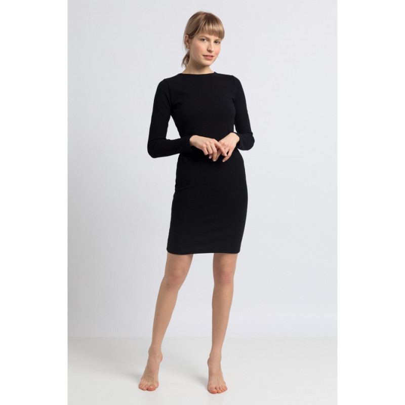 LA060 Dress with cutout on back - black