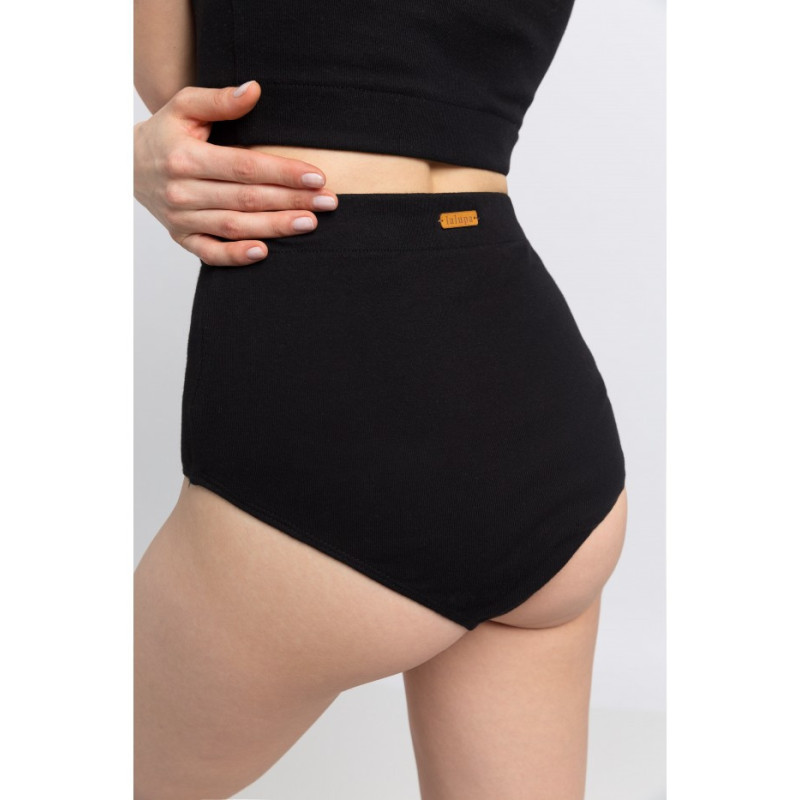 LA066 Cotton high-waisted panties - black