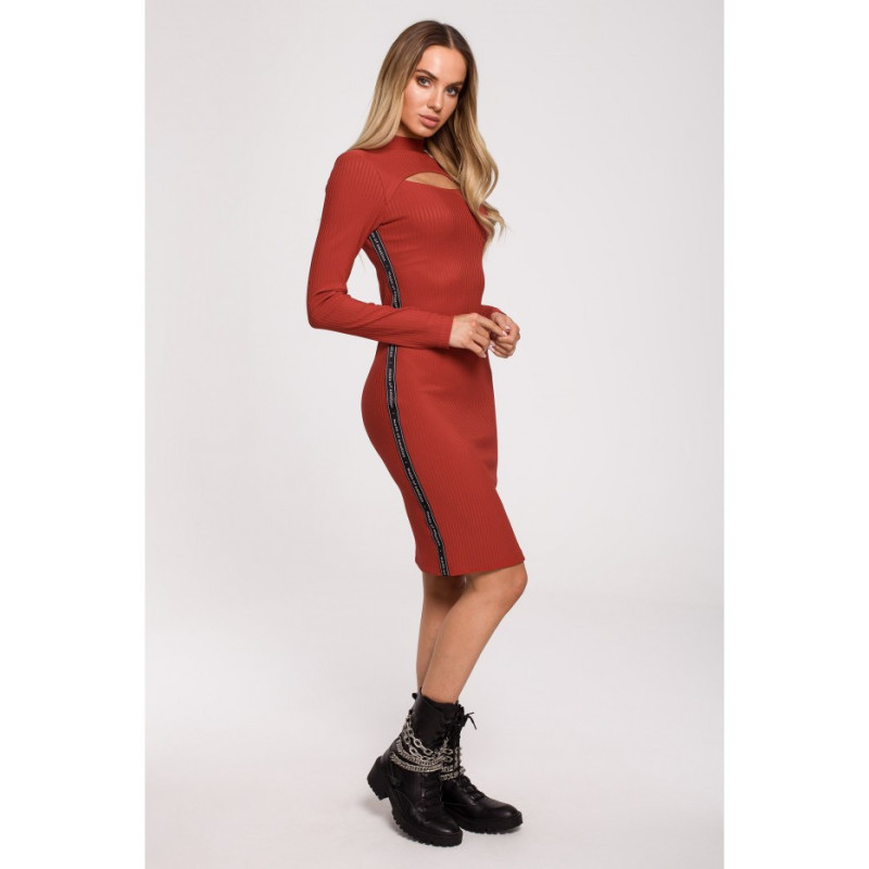 M606 Midi dress with teardrop - brick-red