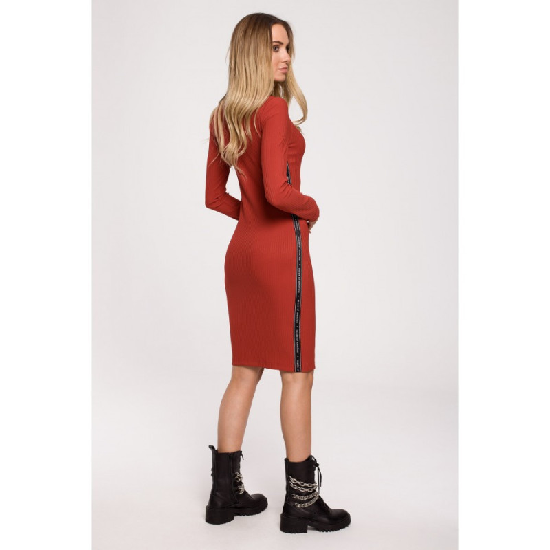 M606 Midi dress with teardrop - brick-red