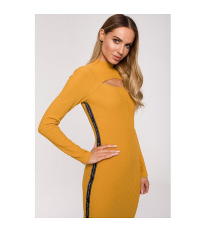 M606 Midi dress with teardrop - mustard