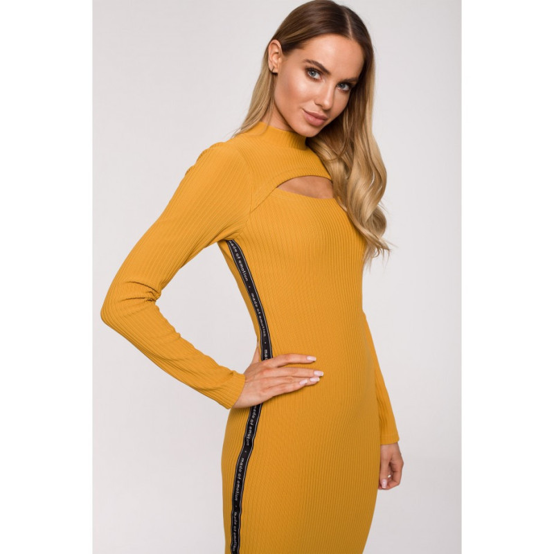 M606 Midi dress with teardrop - mustard