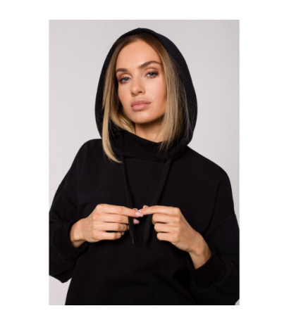 M615 Turtleneck and hooded dress - black