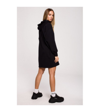 M615 Turtleneck and hooded dress - black