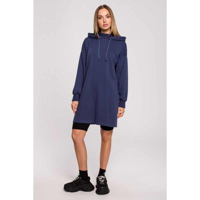 M615 Turtleneck and hooded dress - blue