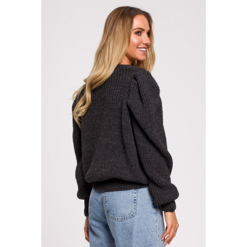 M629 Short cardigan with buffets - graphite