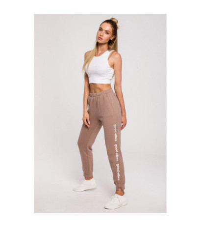 M621 GOOD VIBES logo pants - cappuccino