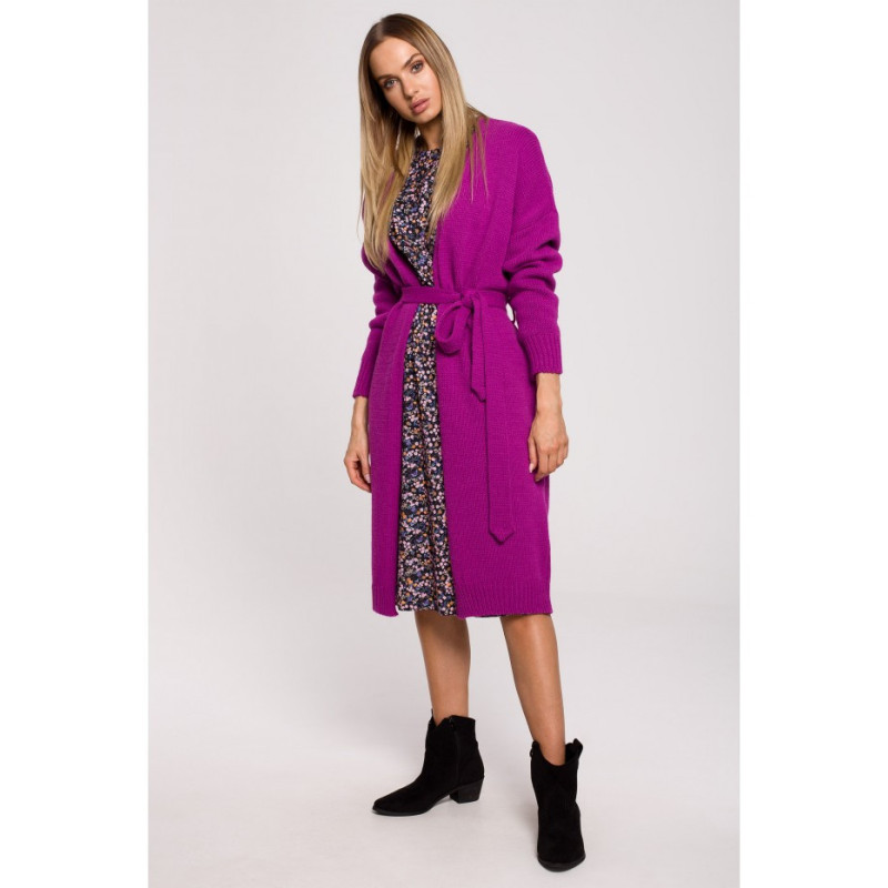 M633 Cardigan with belt - purple