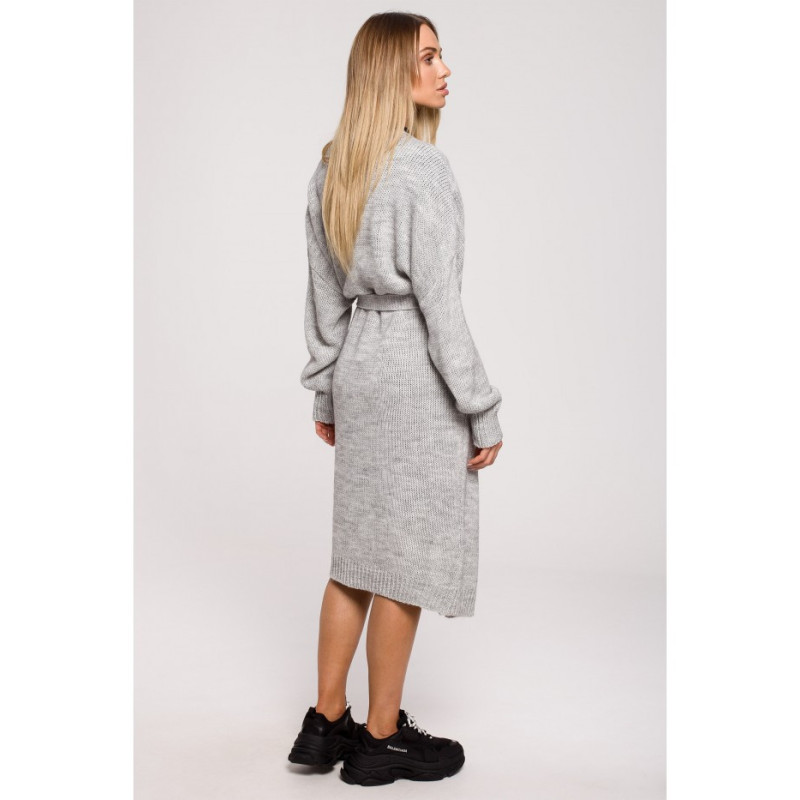 M633 Cardigan with belt - gray