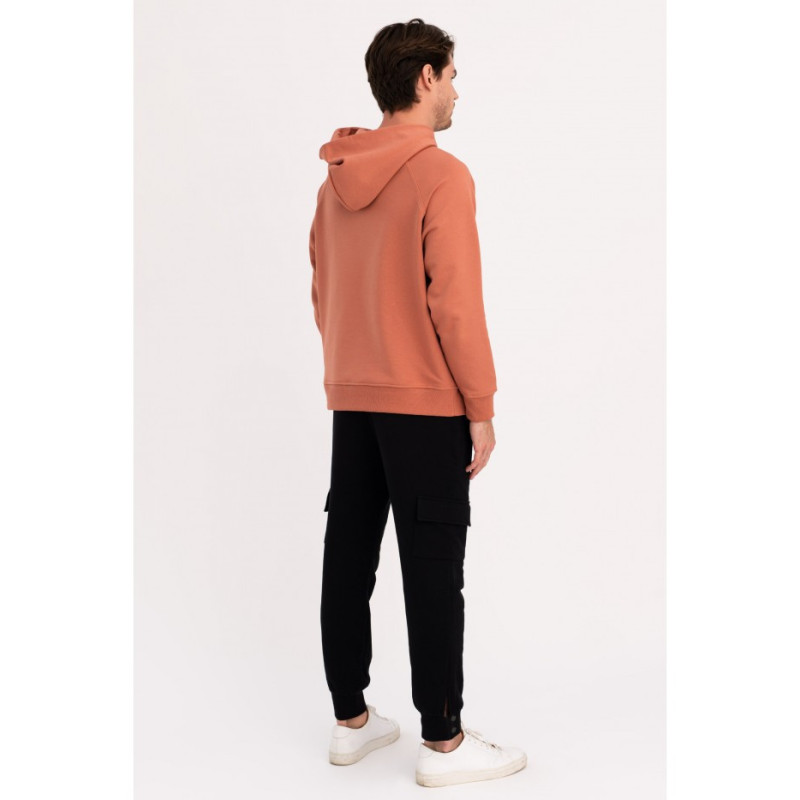 B198 UNISEX kangaroo hoodie - brick-red